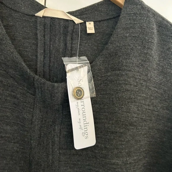 Soft Surroundings Gray and Tan Sweater - Picture 2 of 2